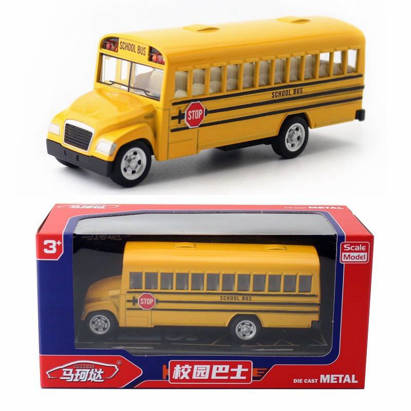 D.rmz CITY 1:100 SCHOOL BUS 汽車模型合金壓鑄玩具車門可打開汽車卡車
