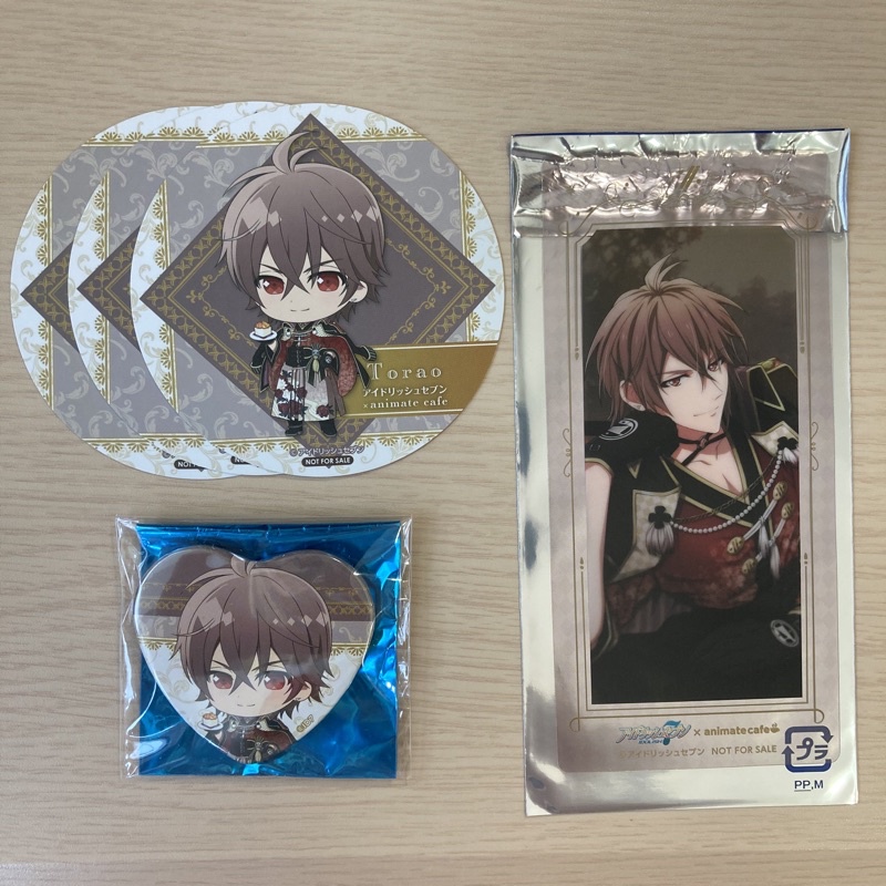 IDOLiSH7 偶像星願 安利美特咖啡 animate cafe 御堂虎於 書籤 杯墊 徽章