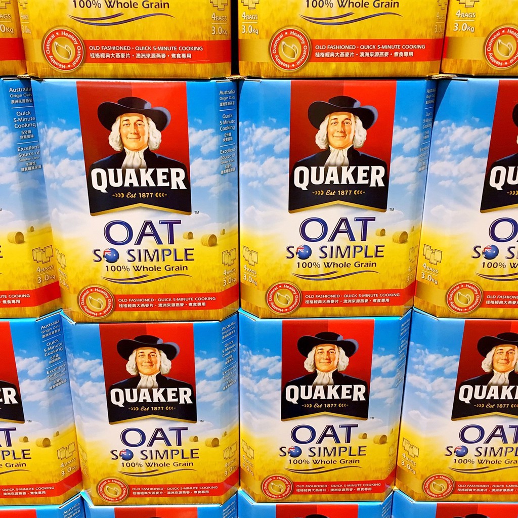 【衝評價】天天前往好市多代購 QUAKER WHOLE OATS 桂格 經典大燕麥片 3公斤裝 COSTCO代買