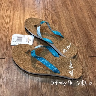 Adidas x parley 軟木塞 夾腳拖 海洋色