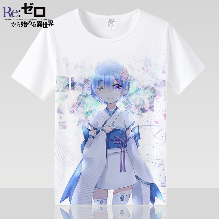 從零開始的異世界生活雷姆衣服蕾姆拉姆動漫周邊男女夏季短袖t恤 蝦皮購物