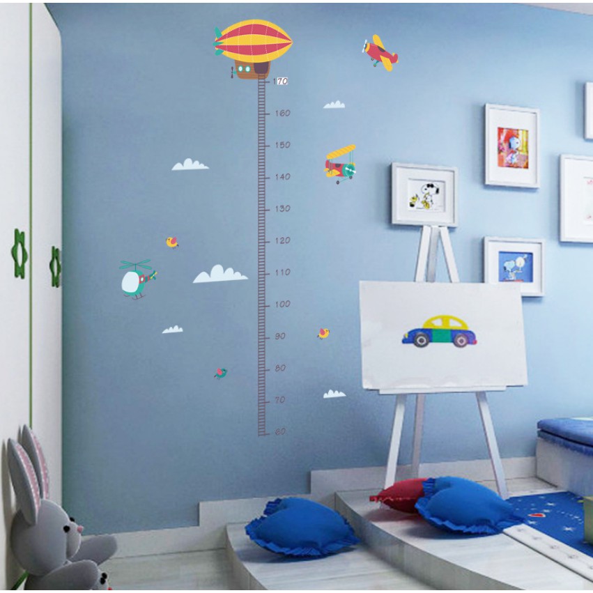 ✨Tiffy✨熱氣球兒童身高量尺 飛機身高尺 寶寶量身高貼紙 量身高壁貼 身高量尺 身高貼 兒童室壁貼 房間裝飾 壁貼