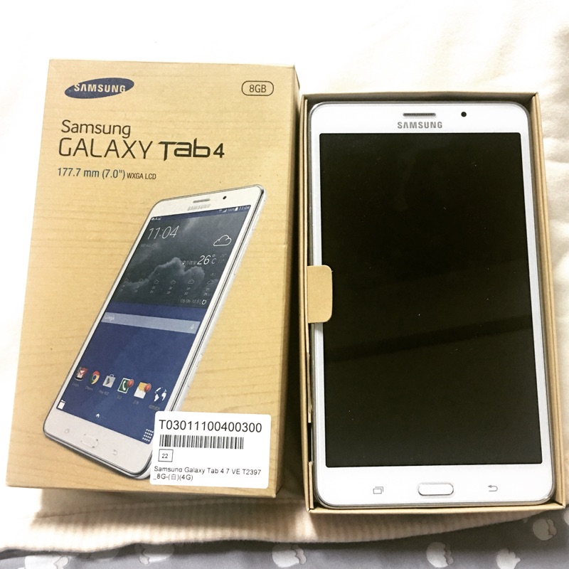 SAMSUNG GALAXY Tab4  7吋 4G+WiFi版 4G平板 手機SM-T2397 8G白色 二手完美機況