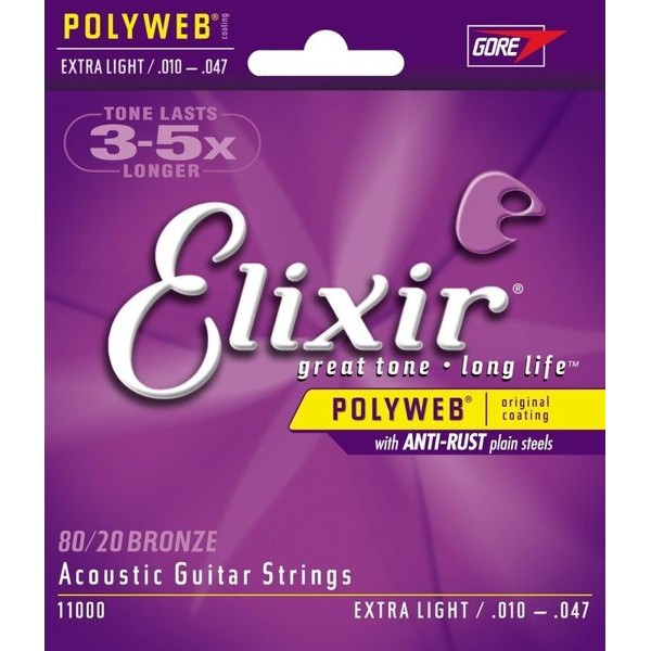 Elixir 11000 (10-47) 厚膜 POLYWEB 木吉他弦