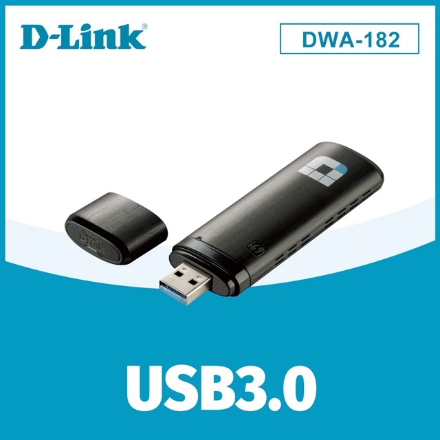 D-LINK 友訊 DWA-182(D) AC1300 MU-MIMO 雙頻 USB 3.0 高速無線網卡 3年保固