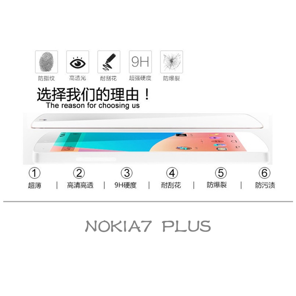 【嚴選外框】 諾基亞 NOKIA7 plus NOKIA7+ 未滿版 不滿版 非滿版 玻璃貼 鋼化膜 9H 2.5D