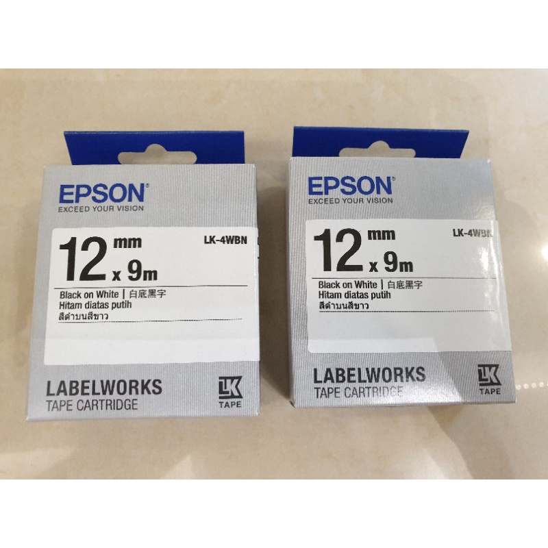 EPSON 日本製標籤貼 12mm*9mm （LK-4WBN）- 2盒＄500 原廠