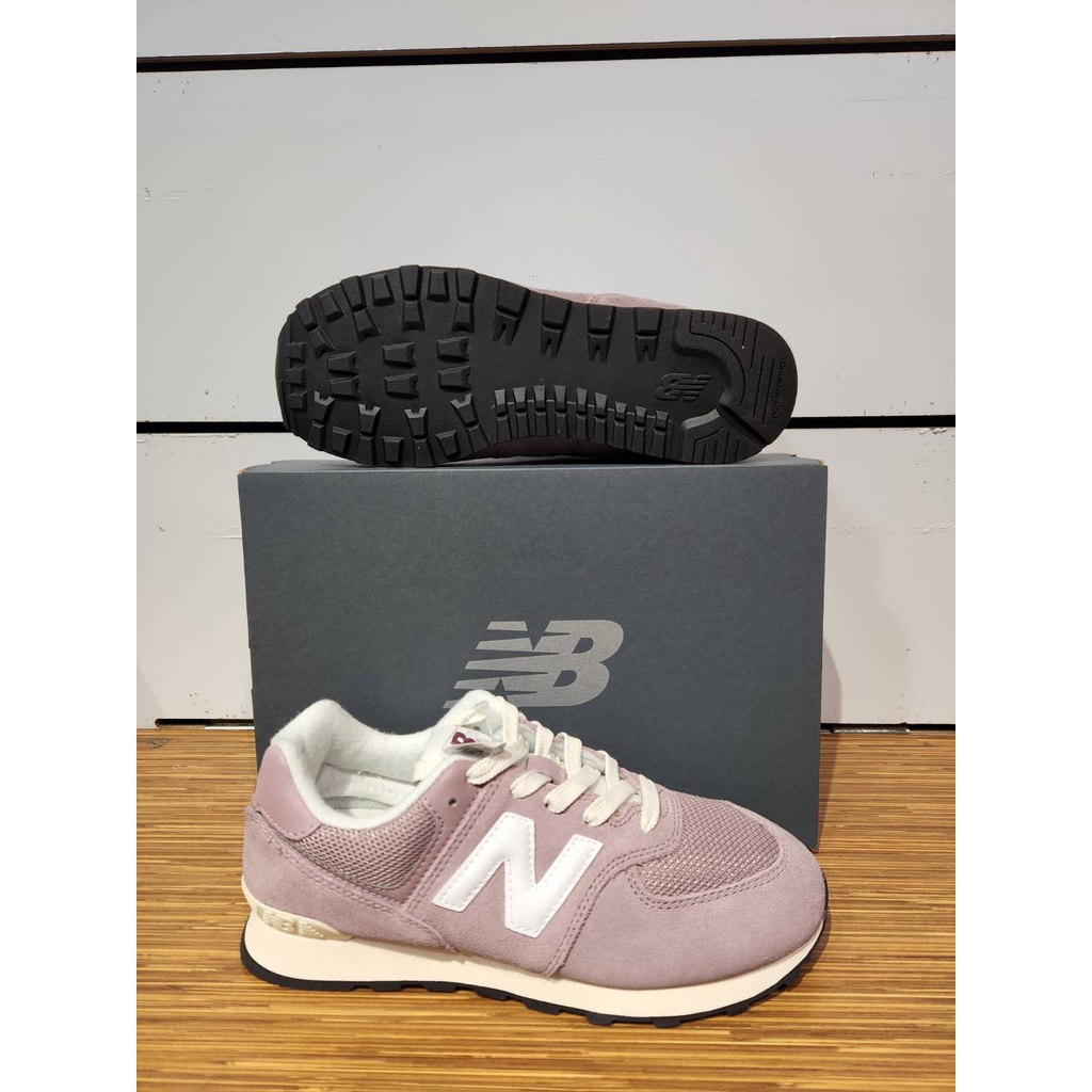 【清大億鴻】NEW BALANCE 大童 574麂皮運動鞋 魔鬼氈 好穿脫 寬楦頭 暗紫色 - GC574PV1W