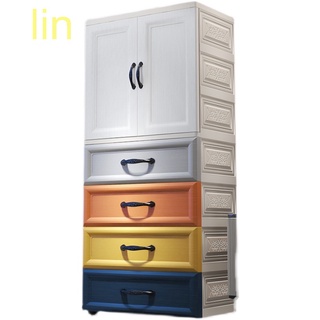 lin簡易開門衣櫃家用臥室現代簡約衣櫥兒童塑膠收納櫃掛衣櫃