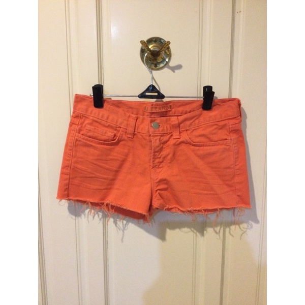 [二手] J Brand 低腰牛仔短褲 Cut off shorts 「tangerine 」尺寸 25