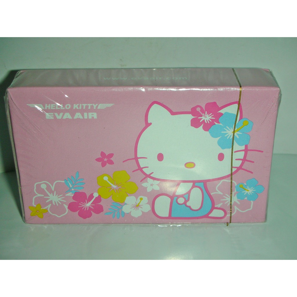 aaS1皮1商旋.(企業寶寶公仔娃娃)全新未拆封EVA AIR長榮航空Hello Kitty凱蒂貓粉紅色撲克牌!