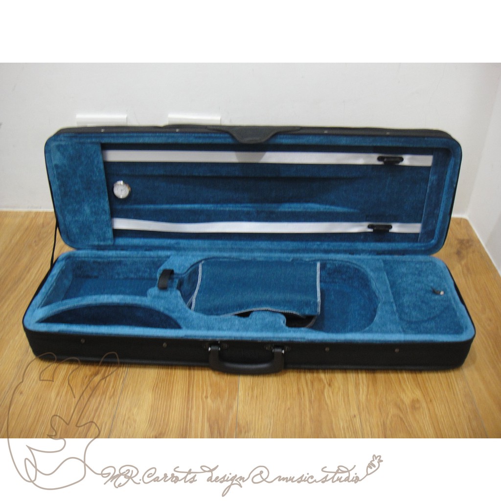 [免運費]4/4 3/4 1/2小提琴 琴盒 帶濕度計方盒 附蓋琴布 可手提 後背 前置大譜袋