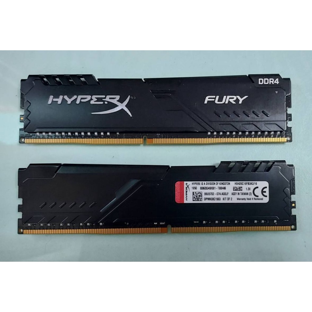 售金士頓記憶體(可超頻) HyperX FURY DDR4-2666 8gx2 及16gx1 各一組#2 (終保) | 蝦皮購物