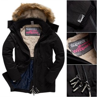 跩狗嚴選 極度乾燥 Superdry Parka 防風進階超細纖維 加厚毛絨 黑色 長版 風衣 軍綠 外套 N3B