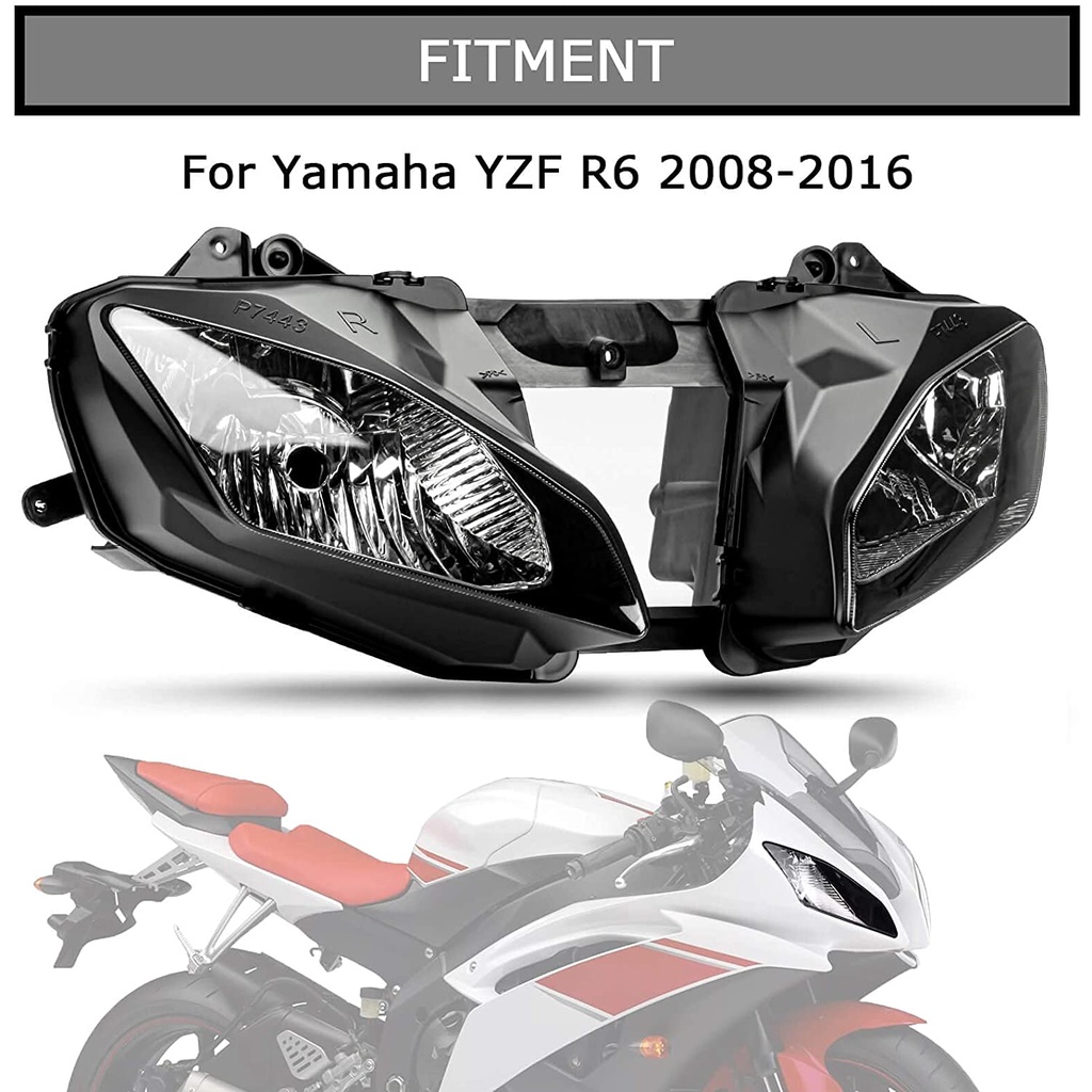 適用Yamaha YZF R6 大燈總成 車頭大燈 前照燈 2008 2009 2000 2012 2016