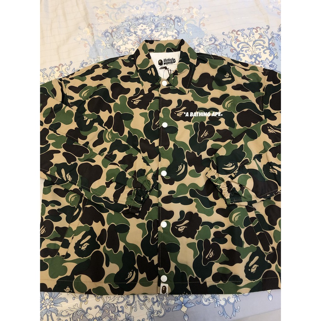 BAPE COLLEGE COACH JACKET 綠迷彩 教練外套 S號