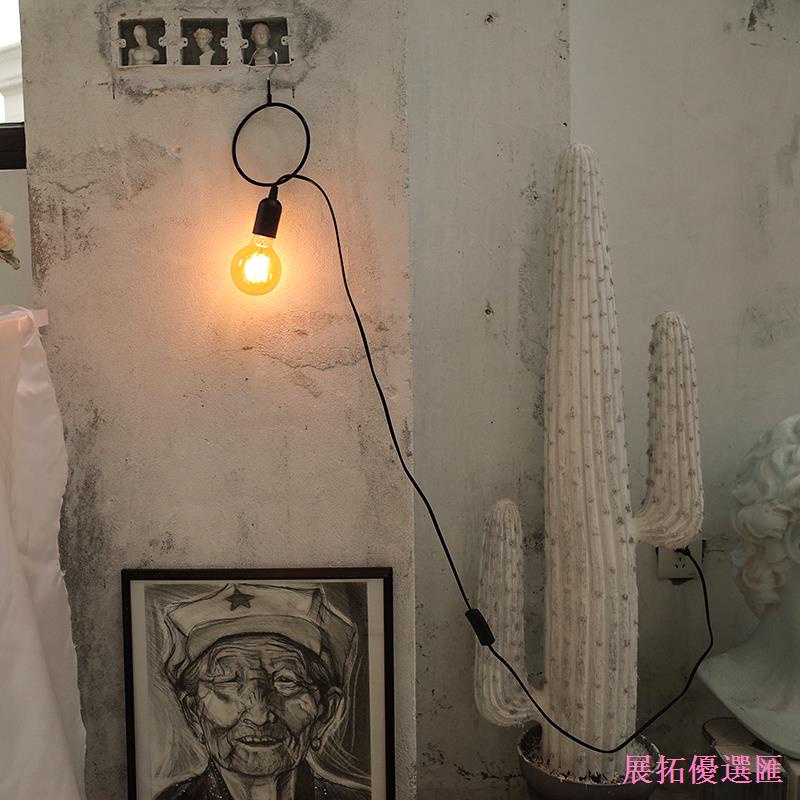 ✚㍿❀極簡裝飾網紅臥室掛燈吊燈LED創意北歐ins風檯燈鎢絲愛迪生燈泡