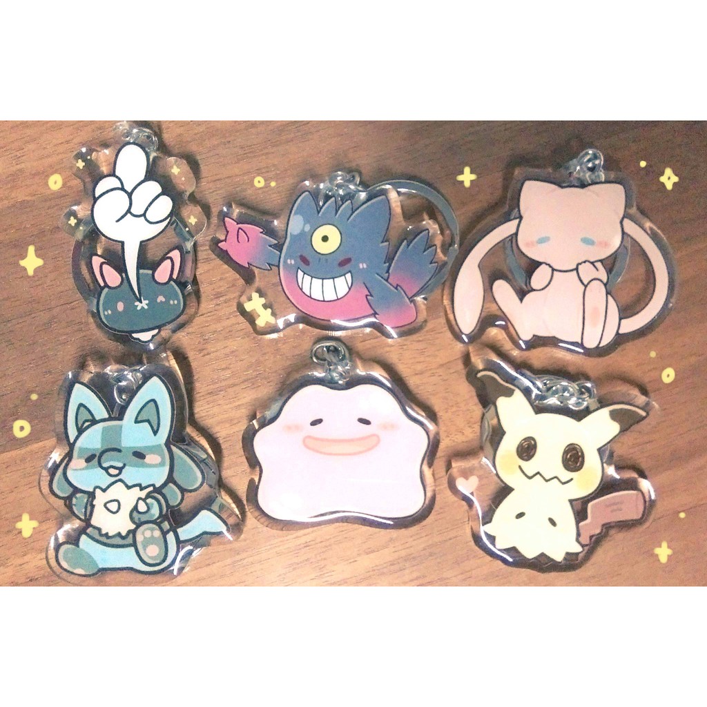【狐蝶蘭】寶可夢Pokemon 吊飾 壓克力鑰匙圈 謎擬Q 路卡利歐 百變怪 夢幻 MEGA耿鬼 拳海參MEZASTAR