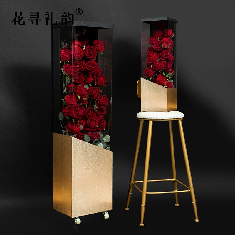 Hed 創意格都大型口紅花盒表白禮盒透明亞克力玫瑰插花盒花店包裝材料 蝦皮 Line購物