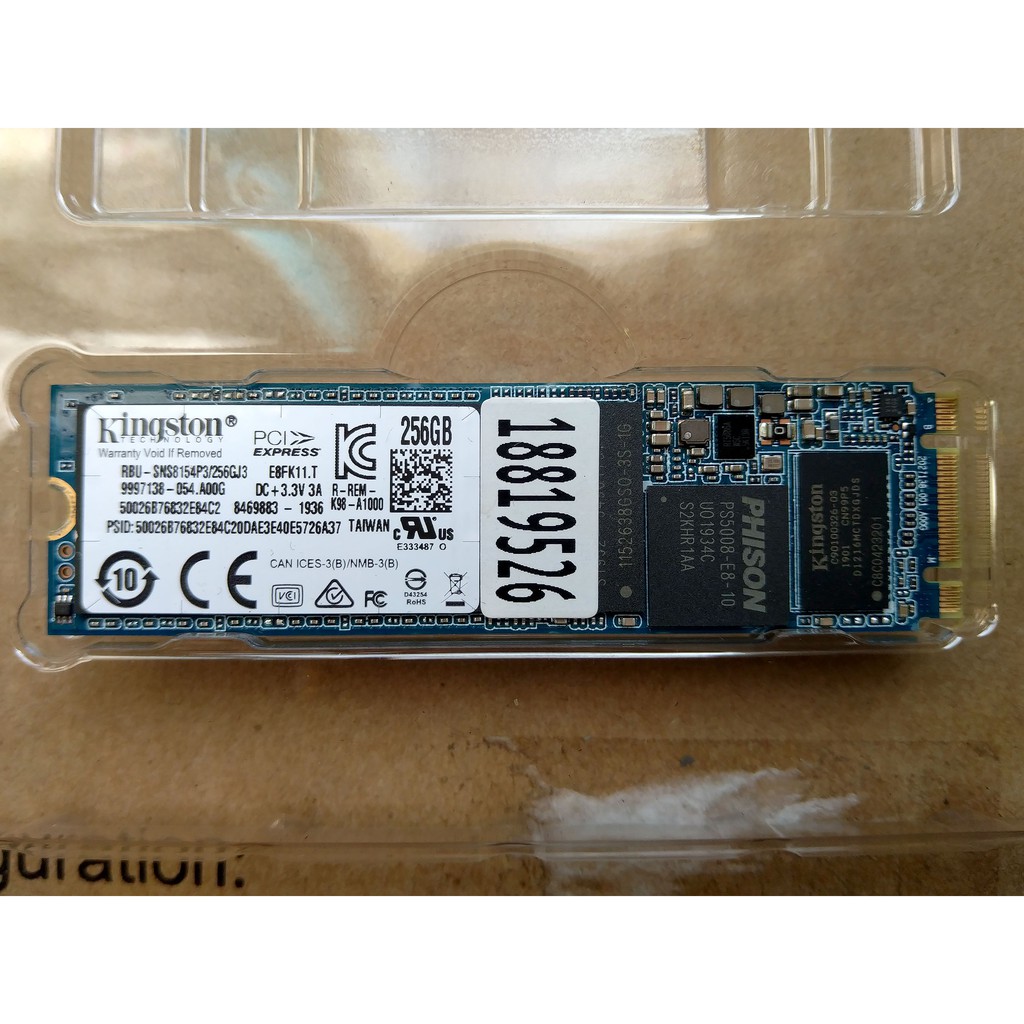 Kingston M.2 PCIe 256G SSD固態硬碟 256GB RBU-SNS8154P3/256GJ3