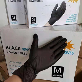 100pcs / 盒一次性紋身手套沙龍美甲手套食品級保護防水餐乳膠橡膠加厚黑色 / 藍色