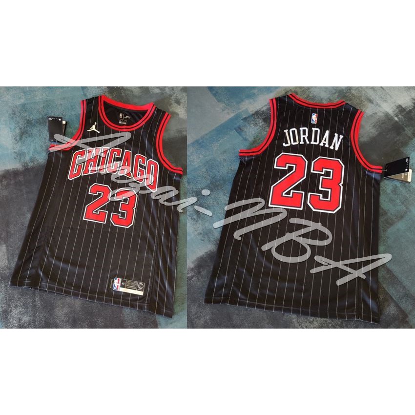 Anzai-NBA球衣 21年賽季 Chicago Bulls芝加哥公牛隊 JORDAN 飛人標黑色條紋球衣-現役都有