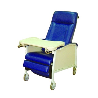 【海夫健康生活館】佳新醫療 可躺 可坐 附剎車輪 收納式餐桌 老人護理休閒椅 藍色(JXOC-001)