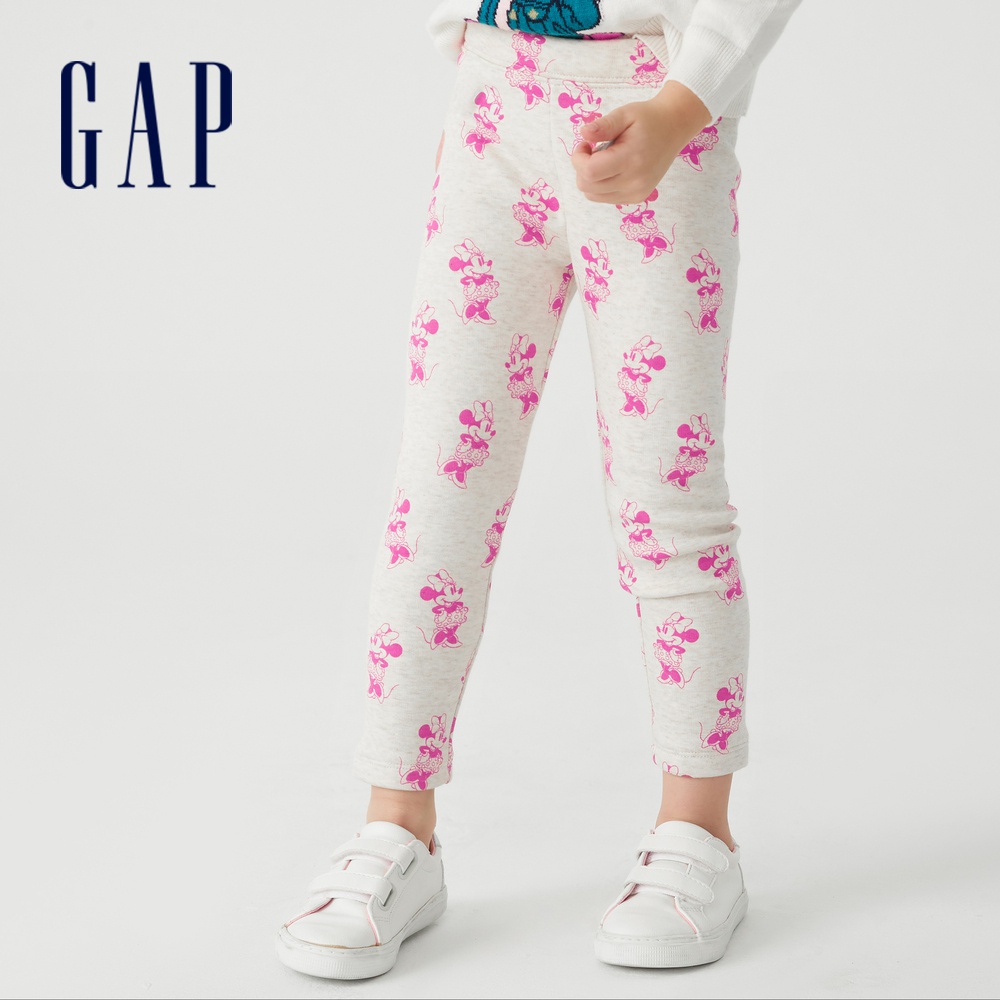 Gap 女幼童裝 Gap x Disney迪士尼聯名 刷毛棉褲-燕麥色(731995)
