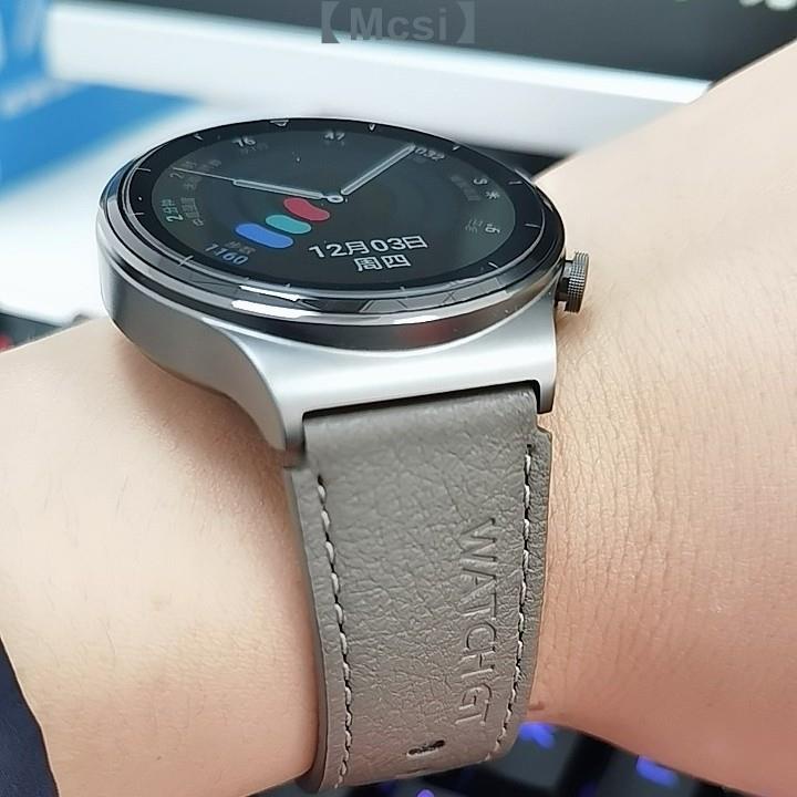 【Mcsi工坊】真皮車線錶帶 真我智能手錶帶 適用於 Realme Watch S Pro / Realme Watch