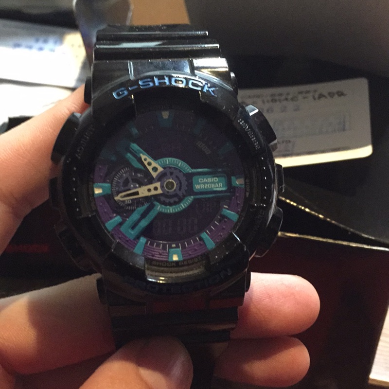 g shock 手錶 黑紫色(京站購入，配件都在）