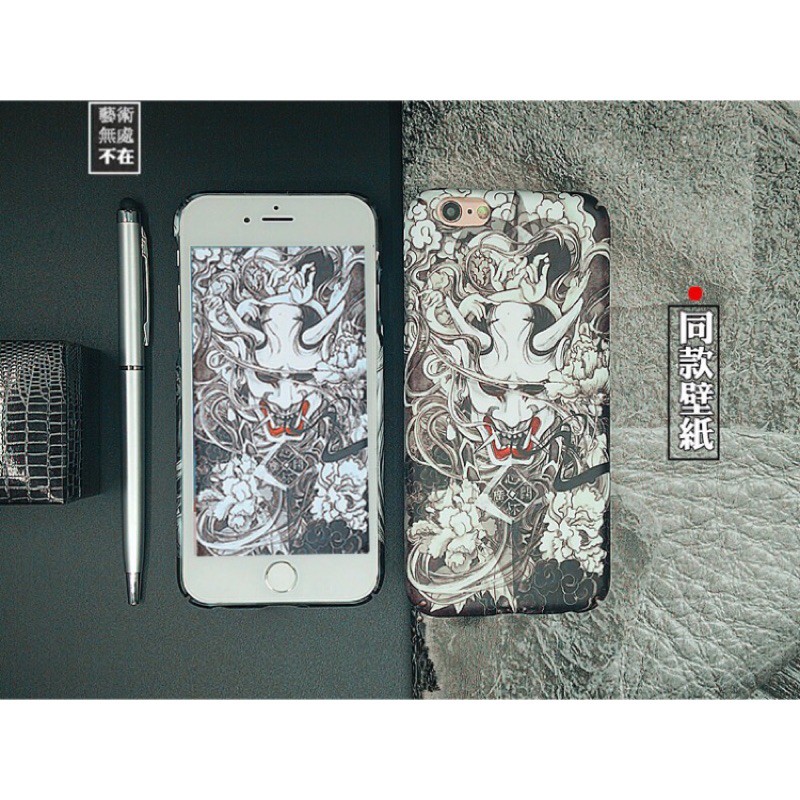 現貨爆款當天出貨日本般若鬼將紋身蘋果iphone6 6s 7 8 Plus X國產oppor9s R11半包手機殼 蝦皮購物
