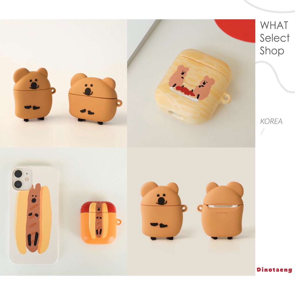 • WHAT |韓國代購| Dinotaeng Quokka Airpods殼 保護套 袋鼠 棉花糖 吊飾 掛飾