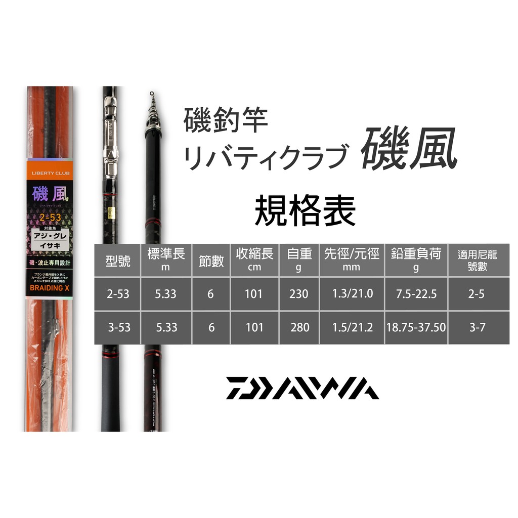 特價daiwa 磯風liberty Club Isokaze 磯釣竿2 53 3 53 蝦皮購物