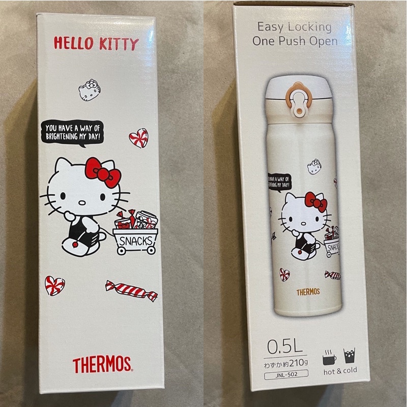 ［全新.現貨］THERMOS膳魔師不銹鋼真空保溫瓶/500ml/Hello Kitty/零食篇/三麗鷗/卡路里大作戰