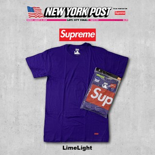 ☆LimeLight☆ 2021 S/S Supreme Hanes Tee 小BOX 素TEE 紫色 S M L XL