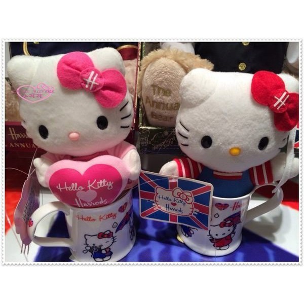 ♥小花花日本精品♥ Hello Kitty 英國品牌杯 咖啡杯 陶瓷杯 杯子 娃娃 布偶 (2選一)
