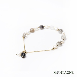 【Montagne】Pearl｜黑髮晶手鍊