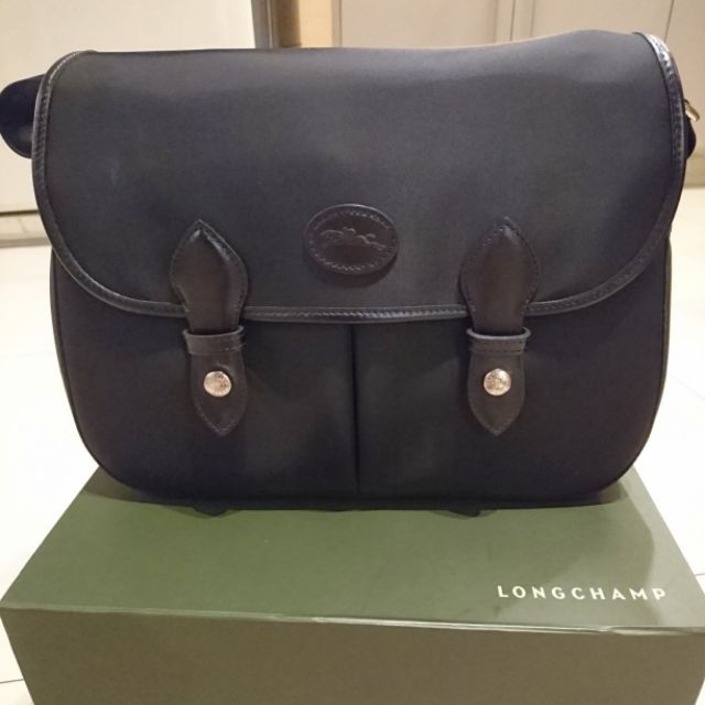 (降價)Longchamp黑色經典側背包/郵差包