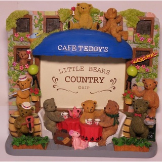 cafe teddy 泰迪熊 咖啡 相框 擺件