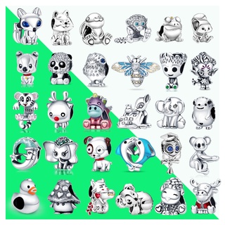 PANDORA 925銀可愛大象動物系列魅力珠子適合潘多拉魅力手鍊首飾2022新款