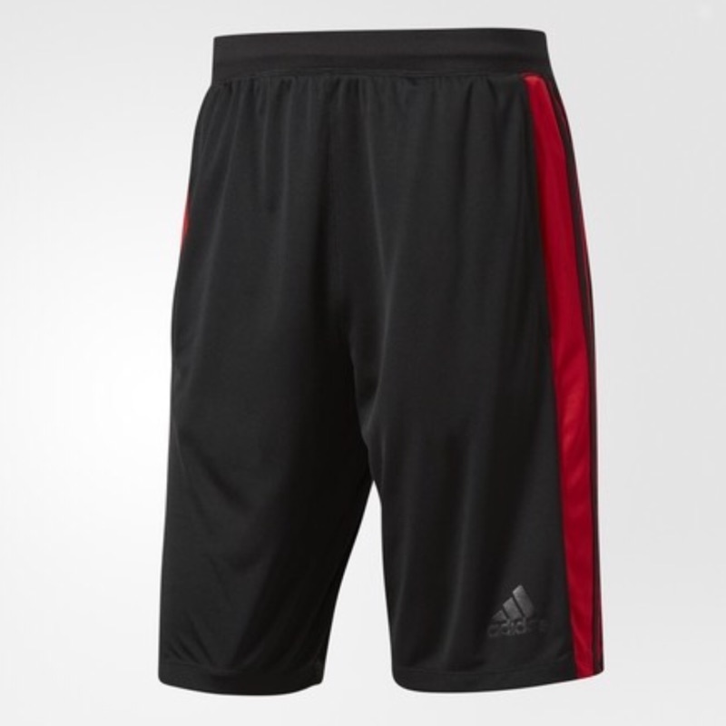 ADIDAS D2M 3-Stripes Shorts 男 訓練 聚酯纖維 排汗 運動短褲 黑紅 BQ3185