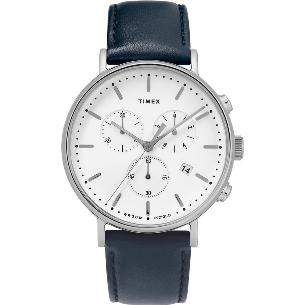 【TIMEX】天美時 復刻系列 三眼計時復古手錶  (深藍/白TXTW2T32500)