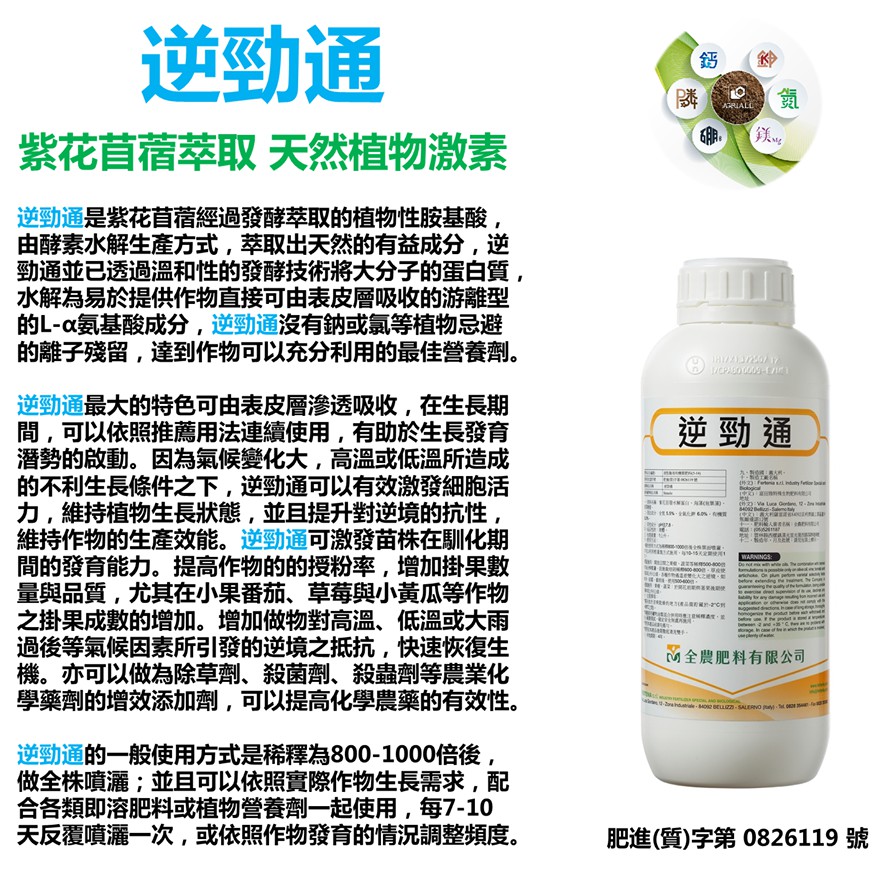 現貨 逆勁通1l 義大利植物性水解蛋白紫花苜蓿萃取液功能性肥料農夫樂 蝦皮購物