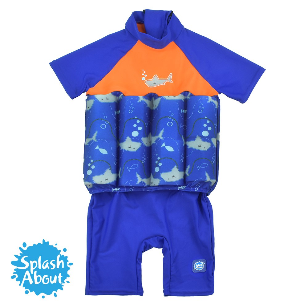 潑寶 UV FloatSuit 兒童防曬浮力泳衣 - 亮橘鯊魚