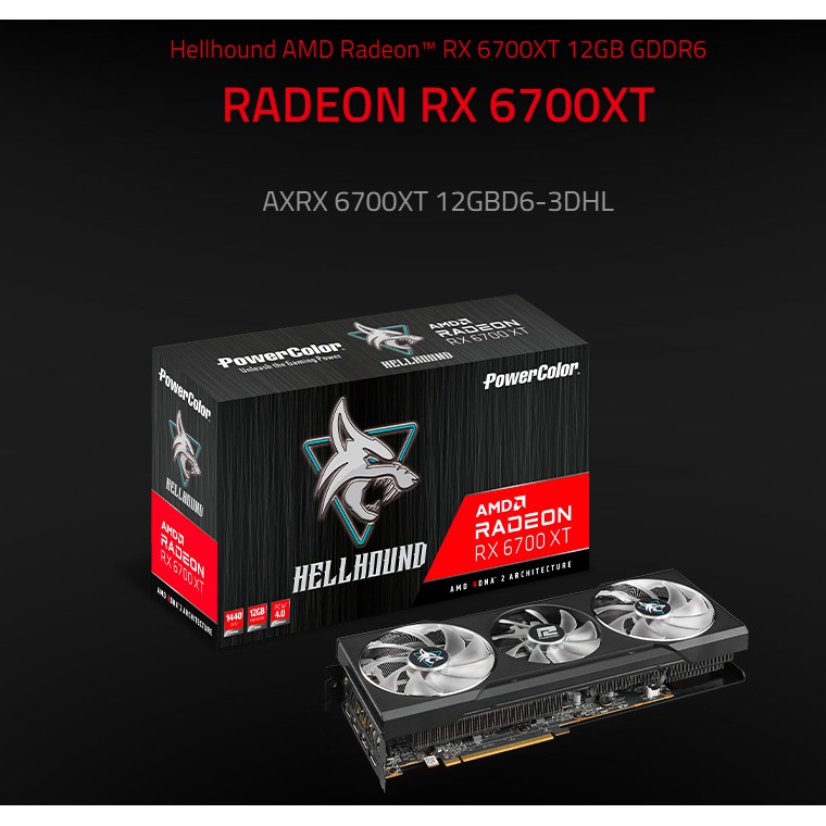 撼訊 Hellhound AMD Radeon™ RX 6700XT 12GB GDDR6