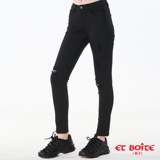 BLUE WAY ET BOiTE 箱子-中腰環保紗刷破窄直褲