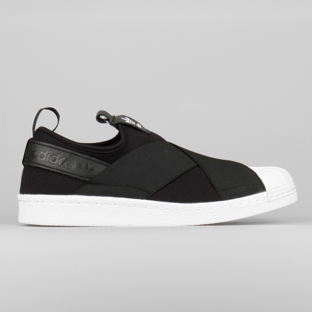 ＂樂菲斯＂　全新正品 Adidas Superstar Slip on 黑 白 貝殼頭 繃帶鞋 懶人鞋