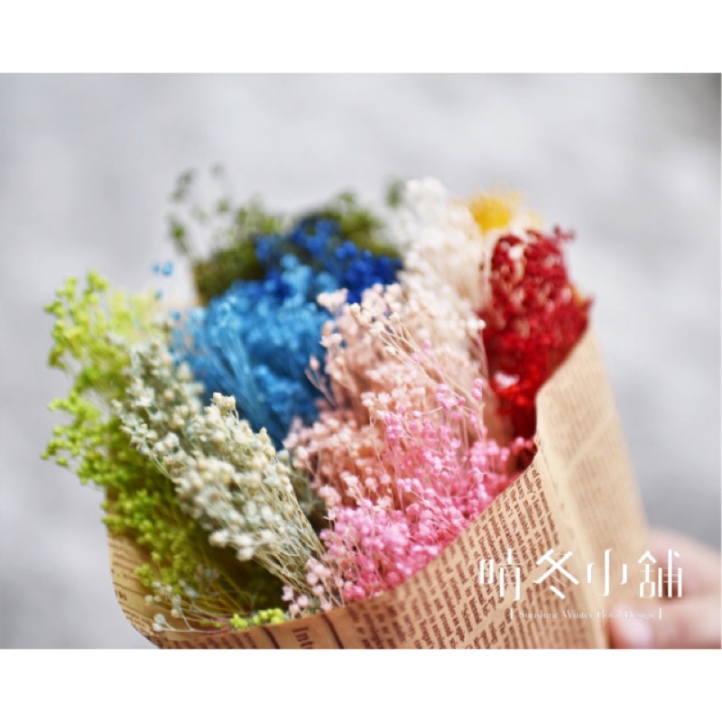 晴冬小舖 進口乾燥花材 西班牙木滿天星 乾燥滿天星全色系多色乾燥花束不凋花花圈花冠手作頭花捧花胸花畢業花束母親節花禮