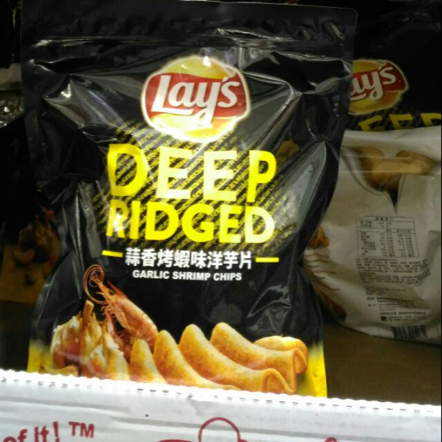 *樂事大波浪蒜香烤蝦味洋芋片Lay's deep ridge garlic shrimp chips