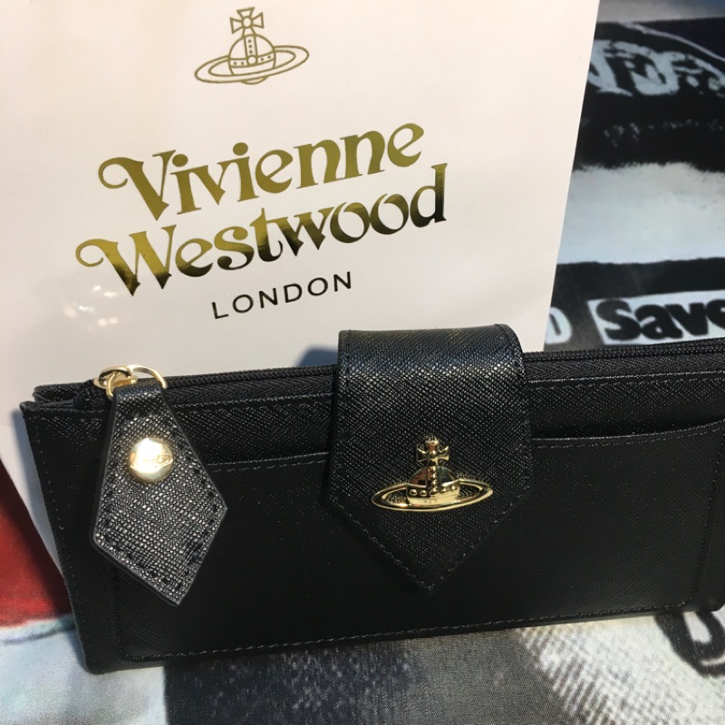 🖤現貨 Vivienne Westwood 薇薇安魏斯伍德 十字紋牛皮 單扣長夾 皮夾 土星錢包 皮夾